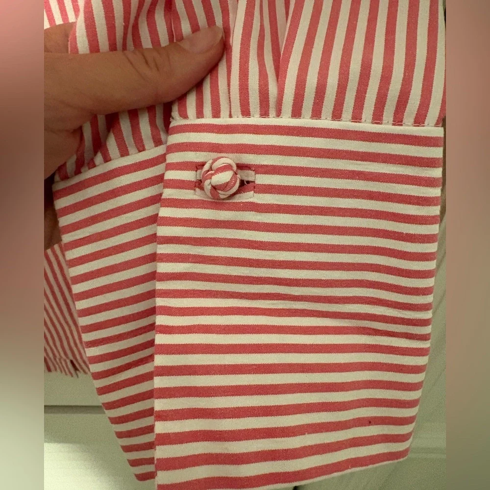 Gretchen Scott Designs Pink and White Forget me Knot button down - Picture 6 of 6